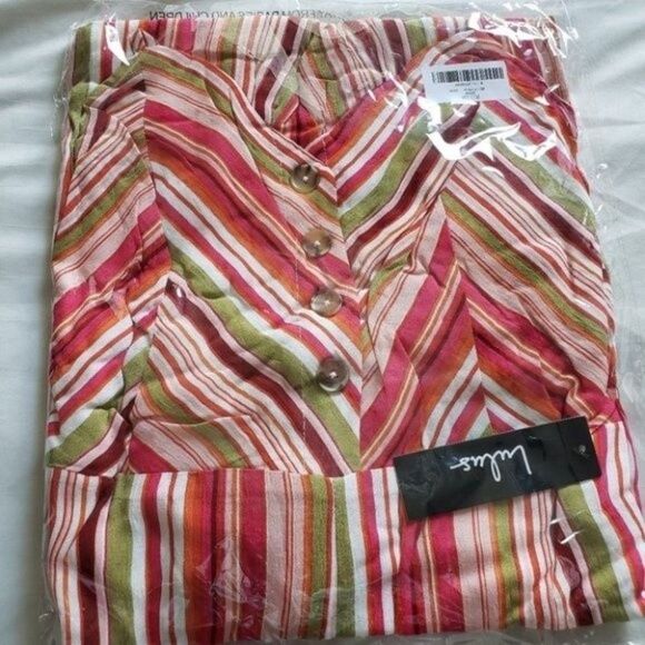 Lulu's Stripe Tie-Back Culotte Jumpsuit size Medium - Picture 3 of 12